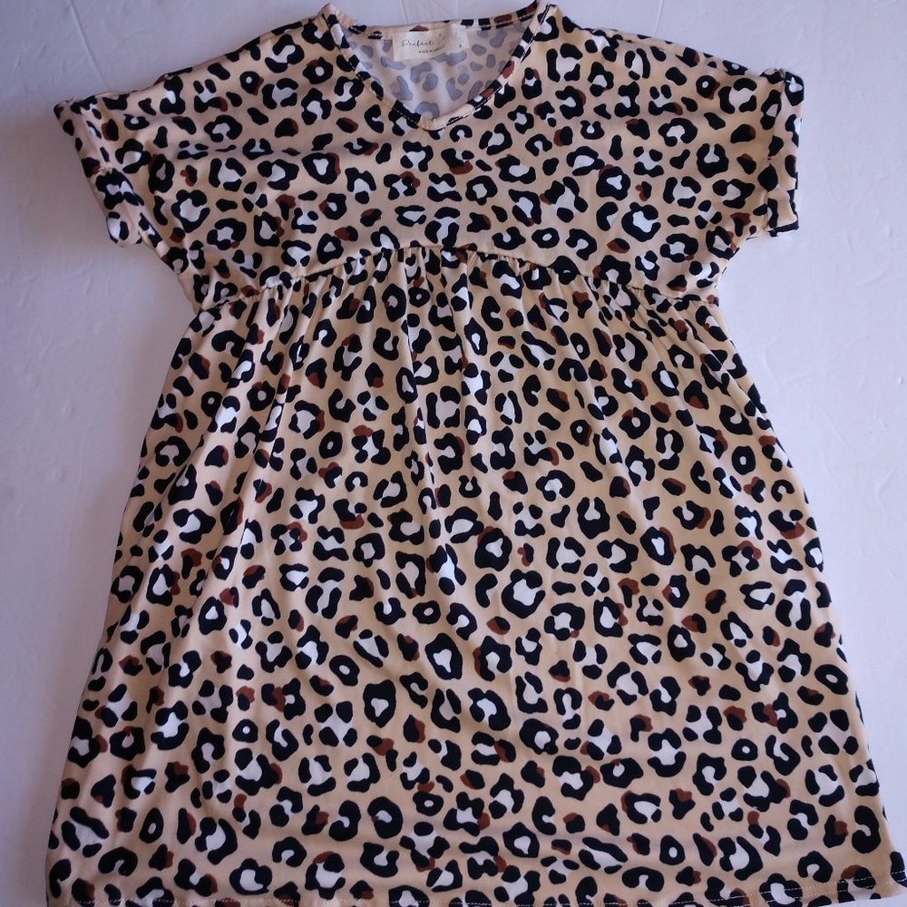 Leopard Print Baby Doll Top With Short Sleeves , Cheetah Top Girls Various NWT